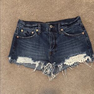 We The Free Dark Blue Jean Shorts